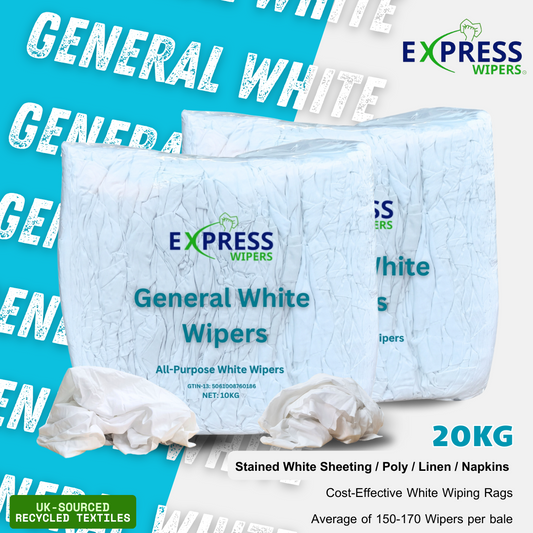 Double Pack - 2 x 10kg Bales of General White Wipers