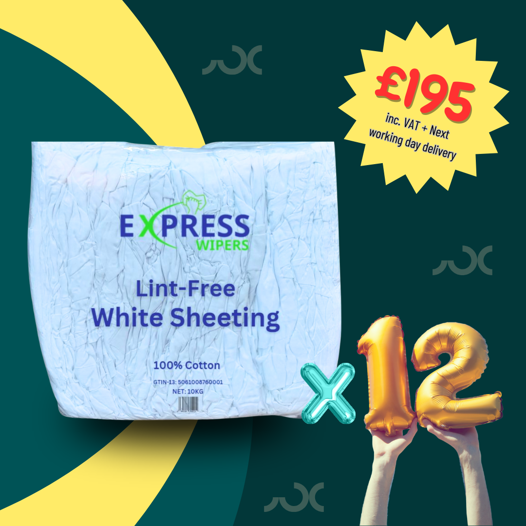 12 x 10kg Bales - Lint-Free White Sheeting