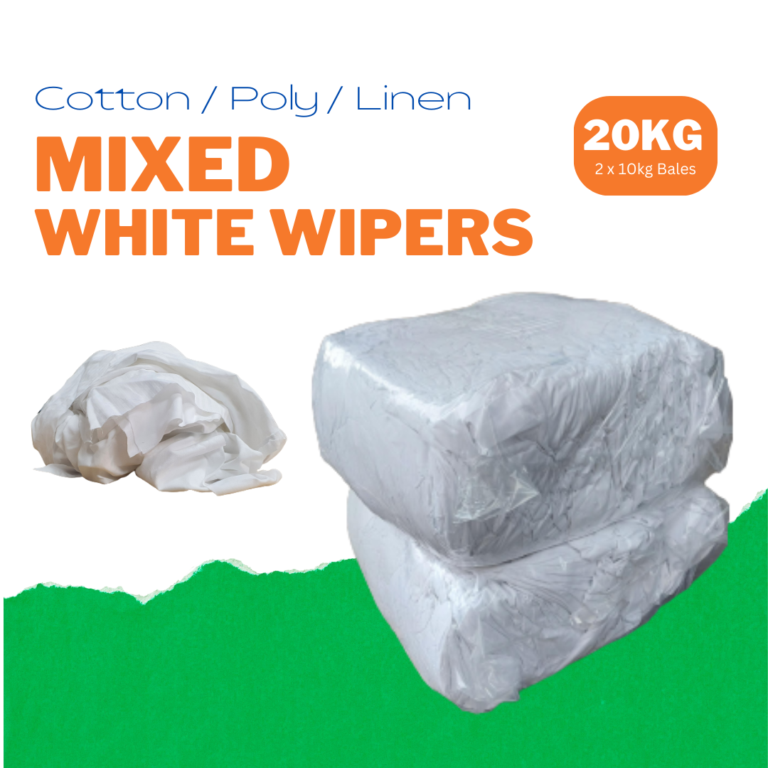 General Rags 2 x 10kg General Mixed White Cleaning Rags - Express Wipers Ltd