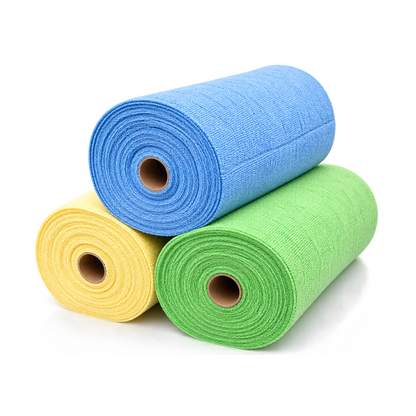 Microfibre Cleaning Cloth Roll – Blue, Green & Yellow