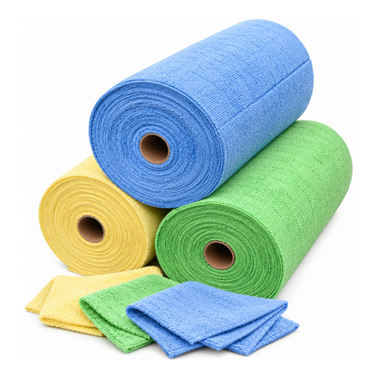 Microfibre Cleaning Cloth Roll – Blue, Green & Yellow