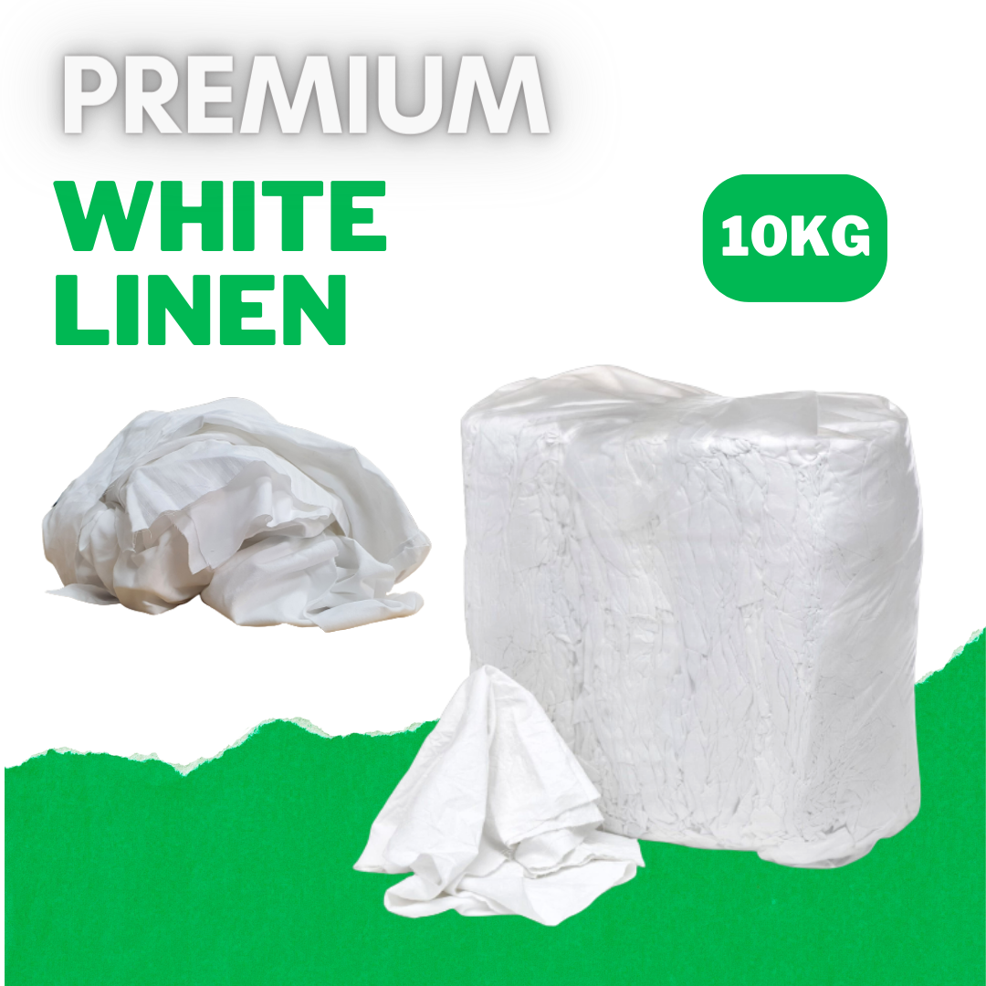 Premium White Linen Cleaning Rags - Express Wipers Ltd