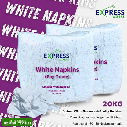 Double Pack - 2 x 10kg of White Napkins