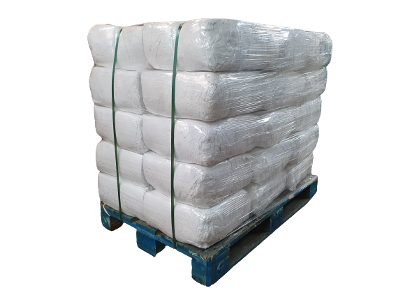 'Half & Half' Pallet (15 x 10kg Lint-Free Cotton White Sheeting & 15 x 8kg White Towel)