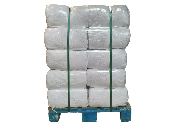 White Sheeting Lint-Free Cleaning Rags Pallet 10kg 300kg